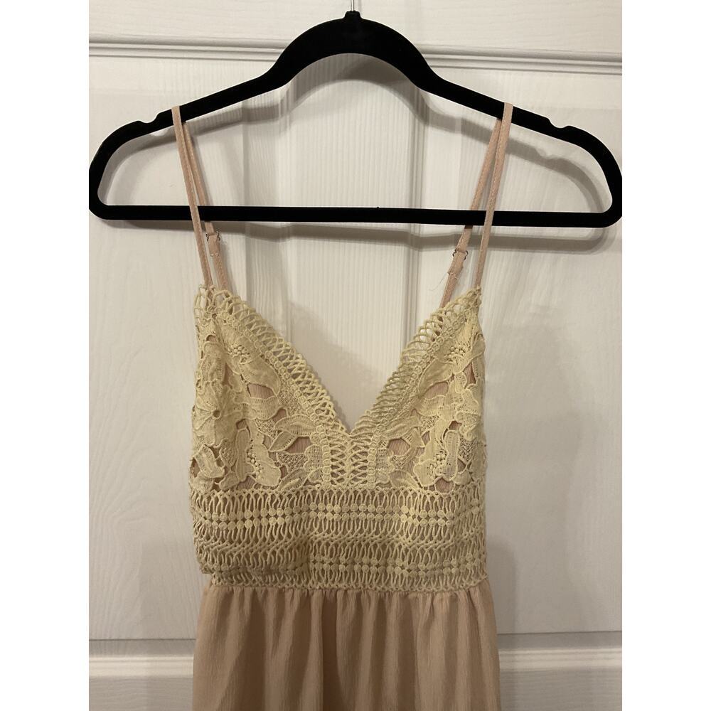 Unbranded Free People Styled Cream Lace Tiered Boho Babydoll Dress Cottagecore,S - Picture 3 of 7